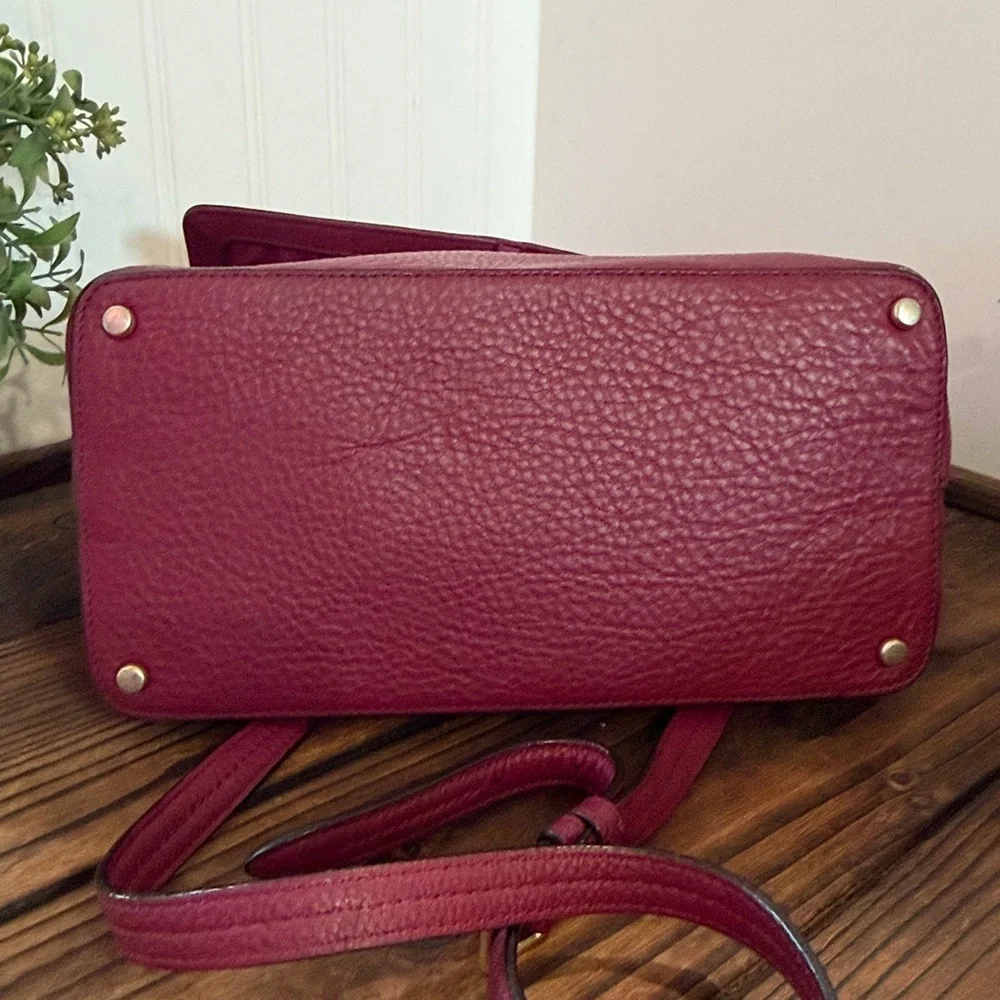 Kate Spade James Street Sparrow satchel in burgundy pebbled leather